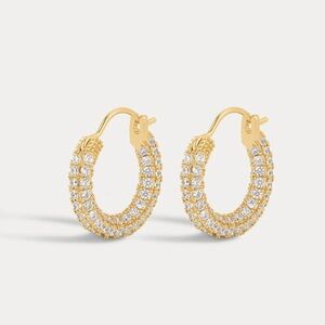 LUV AJ PAVE AMALFI HUGGIES in GOLD NWT